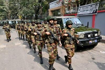 Tens of thousands of troops are being deployed to back up police guarding Bangladesh's elections on Thursday, the first since the ousting of Sheikh Hasina