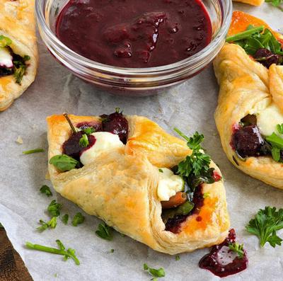 Prosciutto, blackberry and goat cheese appetizers