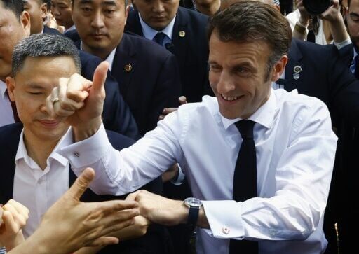 During his last trip to China, France's Emmanuel Macron was given a rock star welcome at a university in Guangzhou