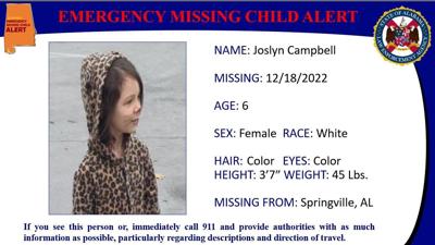 UPDATED: Missing Child Alert canceled for six-year-old Springville girl