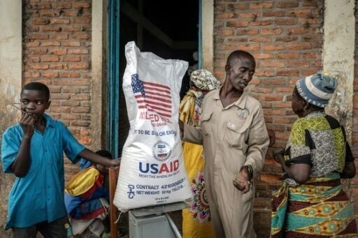 The final sacks of rice from the now-dismantled USAID pictured at a food distribution centre in Burundi