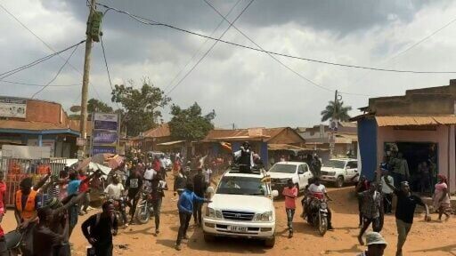 Uganda opposition candidate Bobi Wine rallies in slum where he grew up