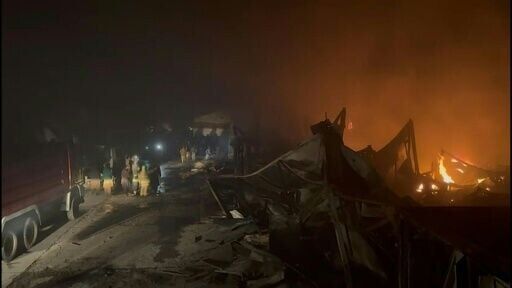 Buildings were destroyed in the strike in Kabul