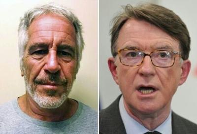 Peter Mandelson (R) is being questioned after the release of documents linked to convicted sex offender Jeffrey Epstein (L)
