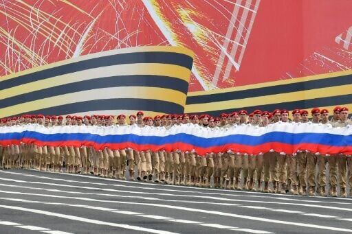 Rows of teenage cadets adorn military parades dedicated to Soviet victory in World War II