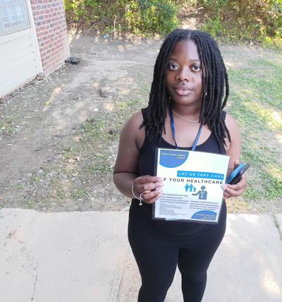 Health insurance agents visit Selma neighborhoods
