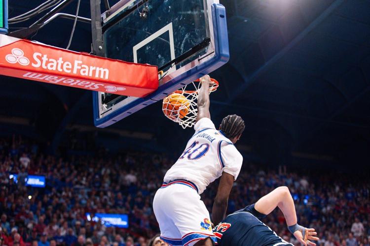 KU MBB vs Arizona 2-6-26-- Flory Bidunga dunk