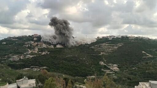 Plume of smoke rises from southern Lebanese village after Israeli strike