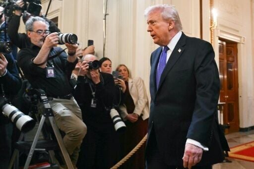 US President Donald Trump has not taken questions from reporters on the Iran war