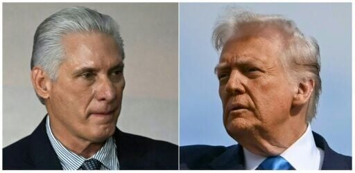 Cuban leader Miguel Diaz-Canel (L) and US President Donald Trump have traded heated rhetoric on social media