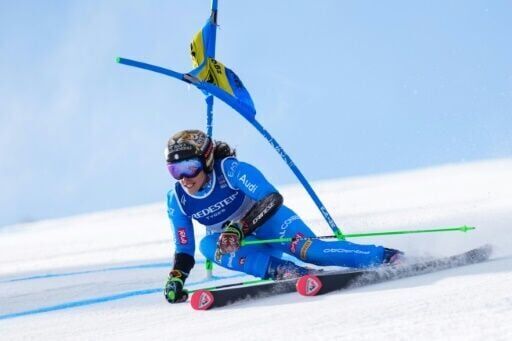 Brignone scorches to world giant slalom gold in Shiffrin absence