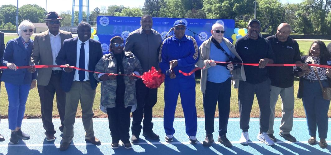 Ribbon cutting Memorial Stadium