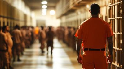 Prison inmates stock