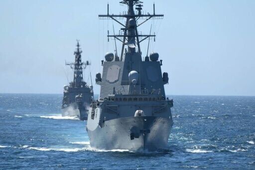 Spain's Cristobal Colon frigate steaming at sea, as the EU throws a ring of steel around Cyprus