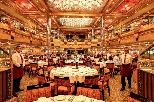 A restaurant inside the Costa Serena cruise ship in 2024