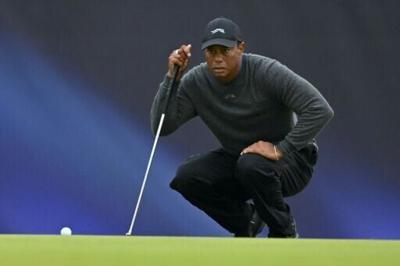 A file photo of US golfer Tiger Woods at the 152nd British Open Golf Championship at Royal Troon, Scotland, on July 18, 2024