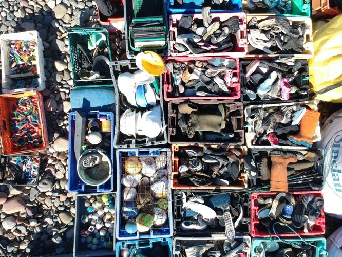 Beach cleaner’s staggering haul of washed up rubbish including 1,480 lighters