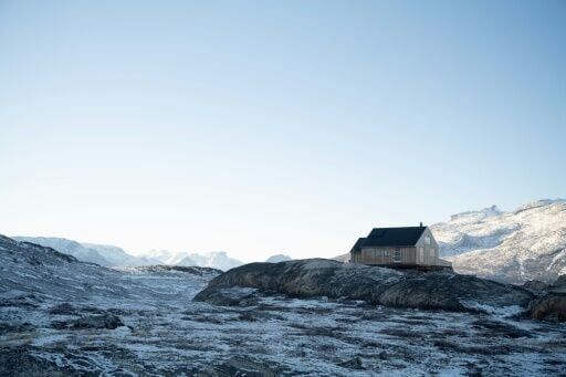 A newly built summer house on the heights of the settlement of Kapisillit, Greenland, an isolated village accessible only by boat or helicopter, where access to healthcare has long been a challenge