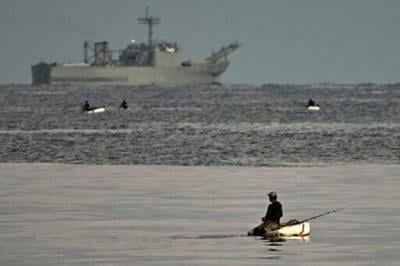 The Mexican Navy ship ARM Papaloapan arriving in Havana Bay with humanitarian aid