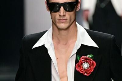 Dolce & Gabbana's collection included huge flowers and watch brooches