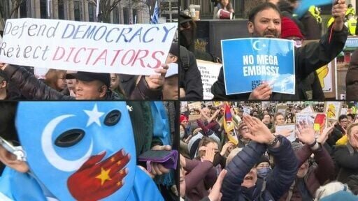 Protesters gather against plans to open new Chinese mega-embassy in London