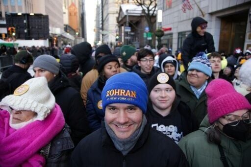 Thousands of people gathered in downtown Manhattan to watch Zohran Mamdani's inauguration ceremony on big screens