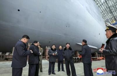 North Korea's Kim inspects 'nuclear-powered submarine' project