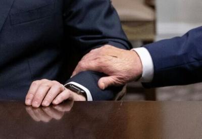 White House spokeswoman Karoline Leavitt says US President Donald Trump has been 'constantly' shaking hands