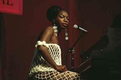 Nina Simone performs live on stage at the Newport Jazz Festival in Newport, R.I., on July 4, 1968.