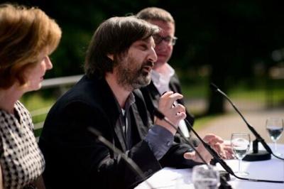 Smiljan Radic Clarke, centre, is the winner of the Pritzker Prize