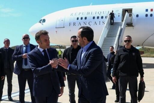 France’s Emmanuel Macron was in Cyprus to discuss regional security with Cypriot and Greek counterparts Nikos Christodoulides and Kyriakos Mitsotakis