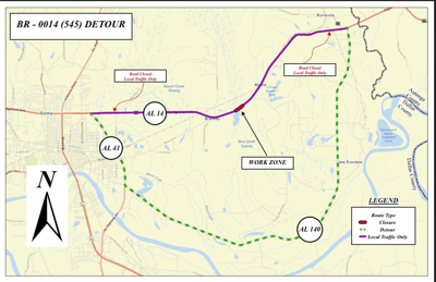 Blue Gurth bridge map