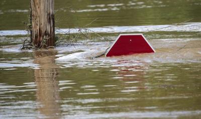 Stop sign in flood from ADN