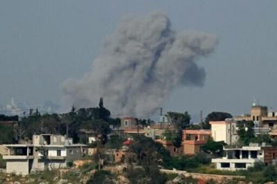 Smoke rising from Israeli airstrikes on the southern Lebanese village of Zawtar al-Sharqiyah, on May 3, 2026