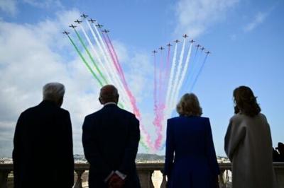 Flypast for King Charles as he meets Italian president