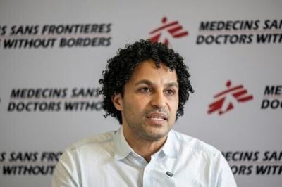 Newly elected MSF president, Javid Abdelmoneim, spoke to journalists in Johannesburg
