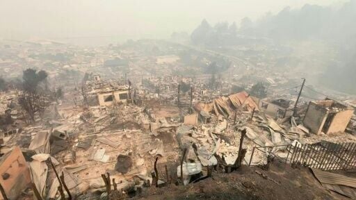 Aftermath of wildfire in southern Chile