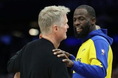 Draymond Green (right) believes Golden State coach Steve Kerr may decide to leave the club following the team's NBA play-in exit