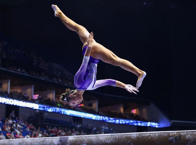 LSU’s Kailin Chio performs her beam routine