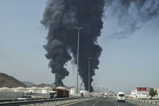 Smoke rises from the direction of a major UAE energy installation in what appears to be the latest strike against Gulf petroleum facilities