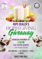 Hope Dealers offering giveaway at Coffee Shoppe next week