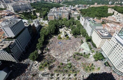 Tens of thousands join anti-government protest in Madrid