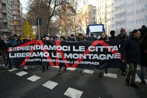 Thousands protested in Milan against the environmental, economic and social impacts Winter Olympics