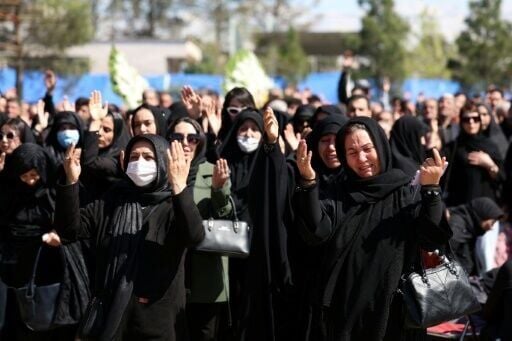 Women in Tehran mourned victims of the Middle East war on Thursday