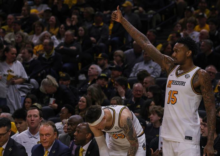 Mizzou guard Shawn Phillips Jr. (15) celebrates (copy)
