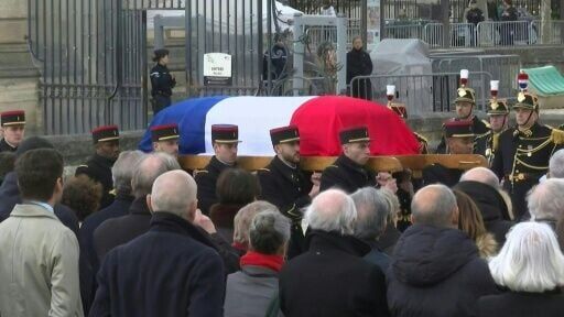French national tribute to Lionel Jospin: arrival of coffin at Les Invalides