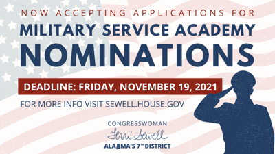 Terri Sewell taking applications for Military Service Academy nominations