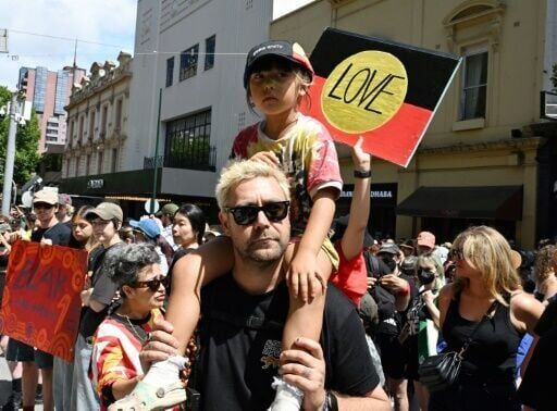 Indigenous rights activists protest on Australia Day