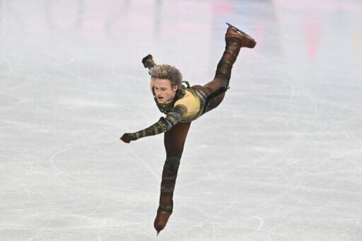 Two-time defending champion Ilia Malinin of the United States performs during the men's short programme at the world figure skating championships in Prague