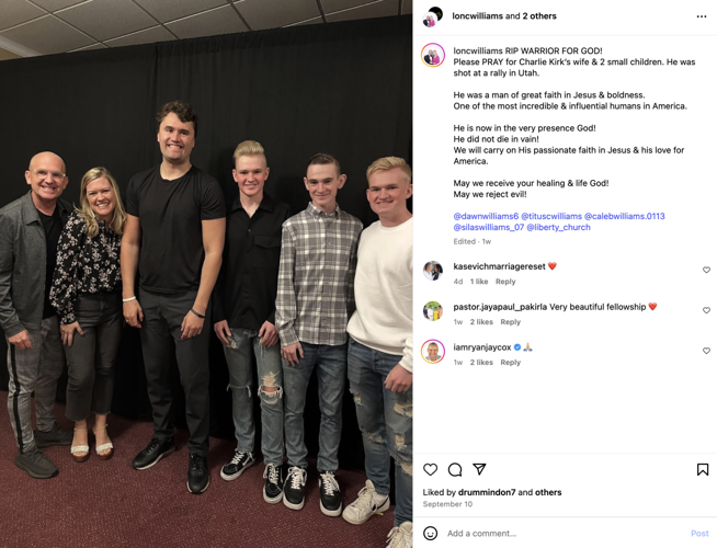 Charlie Kirk and Williams family